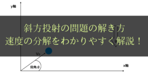 斜方投射と応用問題の解き方・速度の分解をていねいに解説しました