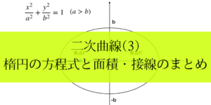 楕円の式の導出からグラフの描き方/面積/接線の求め方まで解説