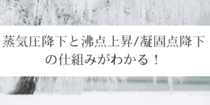 蒸気圧降下/沸点上昇の関係と凝固点降下の仕組み【目でみて納得!】