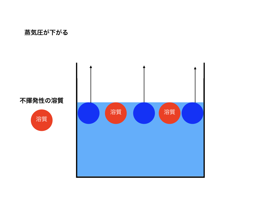 蒸気圧降下と溶質分子の働き